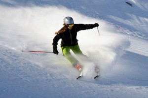 Leni beim Skifahren